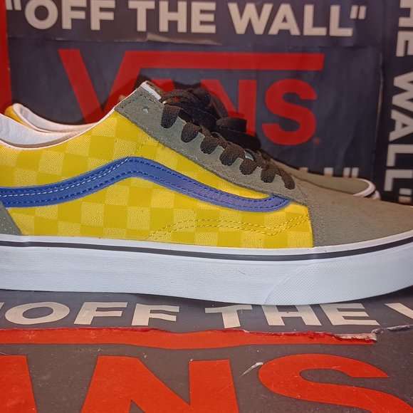 Vans Men's 9/Women's 10.5 Old Skool (OTW Rally) Checkerboard/Multi/Lichen Green - Picture 4 of 12